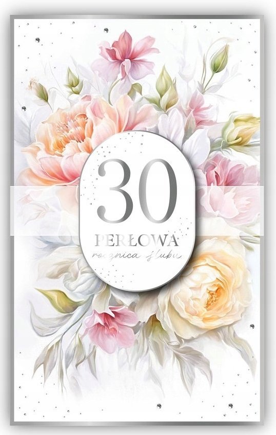 Kartka z ŻYCZENIAMI z okazji 30 Rocznicy Ślubu - PERŁOWA 30 Rocznica Ślubu