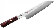 Noże kuchenne - Mcusta Zanmai Santoku 180mm Damast VG10 Red Pakka TZ2-4003DH - miniaturka - grafika 1