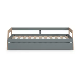 Zielone łóżko dziecięce z drewna sosnowego z wysuwanym łóżkiem i schowkiem 90x200 cm Carrie – Marckeric - Łóżka dla dzieci i młodzieży - miniaturka - grafika 1
