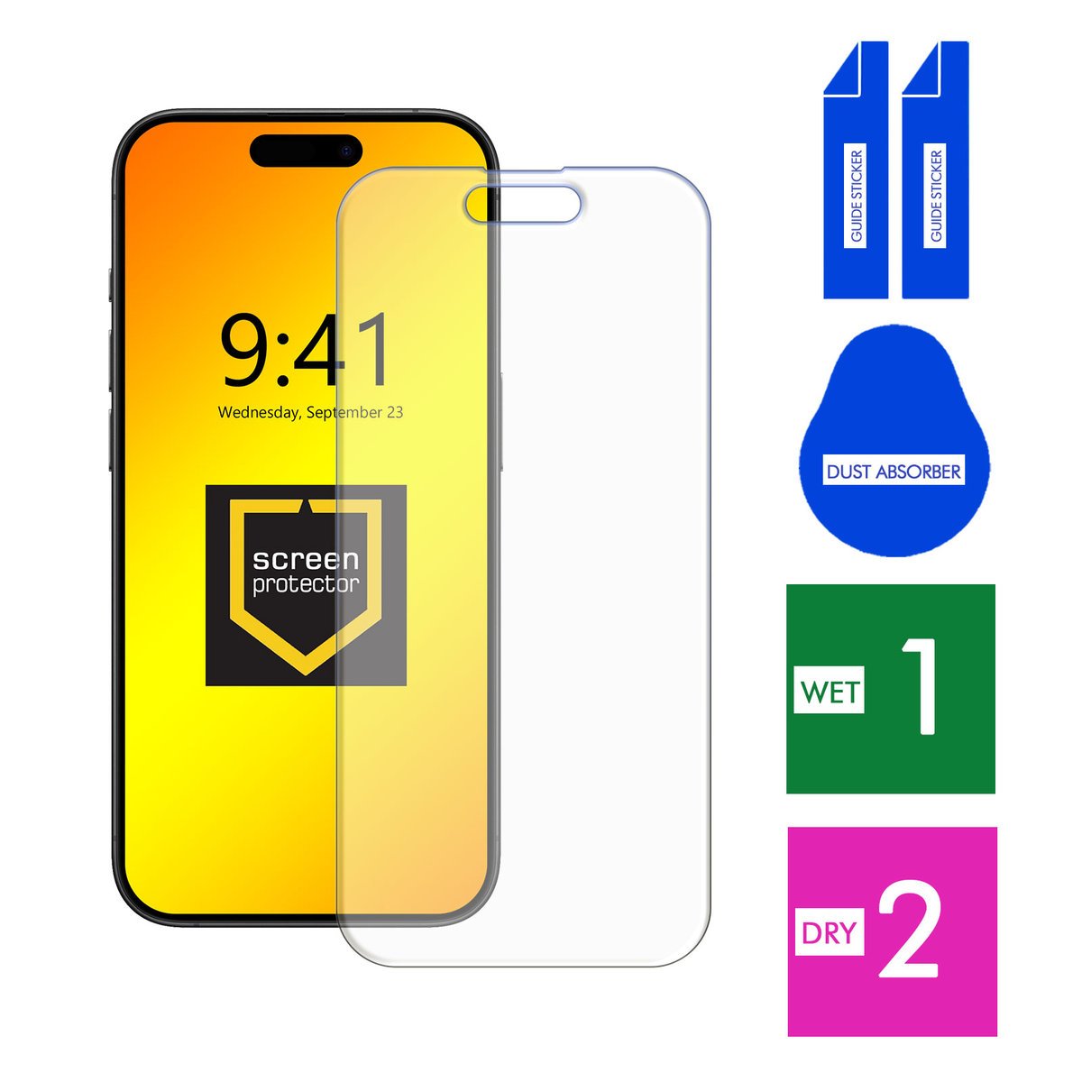 SZKŁO HARTOWANE DO APPLE IPHONE 15 PRO SZYBKA 9H OCHRONNE PANCERNE