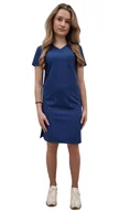 Sukienki - Sukienka medyczna granatowa casual premium roz. 48 - miniaturka - grafika 1
