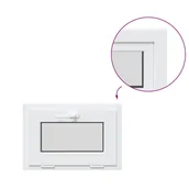 Tablice i flipcharty - vidaXL Okno piwniczne "RISOR" 60x40 cm uchylne 2 szyby białe - miniaturka - grafika 1