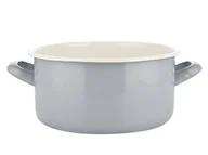 Garnki - Fl1 GARNEK EMALIOWANY PROSTY GŁADKI FORTE B/P NISKI SZARY 20CM 3L 000-GAR-518/20SZ - miniaturka - grafika 1