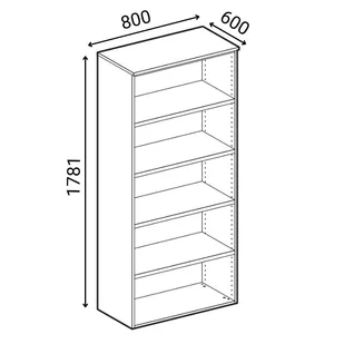 Szafa biurowa z drzwiami PRIMO GRAY, 1781 x 800 x 600 mm, szary/grafitowy - Szafy biurowe - miniaturka - grafika 4