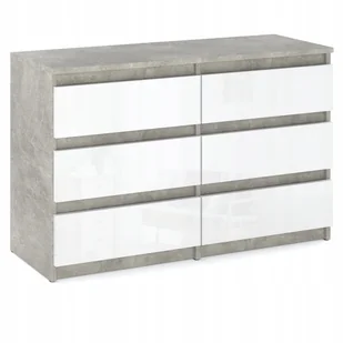 Komoda Z Szufladami Szafka Rtv Beton Biały Połysk 6 Szuflad Meble Do Salonu - Komody Komoda Z Szufladami Szafka Rtv Beton Biały Połysk 6 Szuflad Meble Do Salonu - Komody - miniaturka - grafika 1