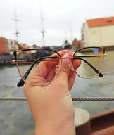 Okulary korekcyjne, oprawki, szkła - Okulary kocie do komputera damskie z filtrem BLUE Light zerówki 2579 - miniaturka - grafika 1