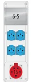 Rozdzielnie elektryczne - Pawbol Rozdzielnica R-BOX SLIM 1x16A/5p 4x250V 6S B.SLIM-6S-28 B.SLIM-6S-28 - miniaturka - grafika 1
