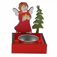 Ozdoby bożonarodzeniowe - STROIK ŚWIĄTECZNA DEKORACJA DREWNIANA TEALIGHT PODSTAWKA RÓŻNE WZORY - miniaturka - grafika 1