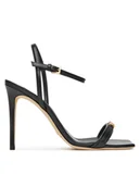 Sandały damskie - Elisabetta Franchi Sandały SA57L51E2 110 Czarny - miniaturka - grafika 1