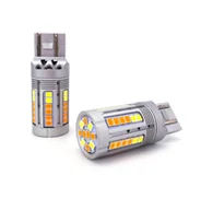 Żarówki samochodowe - W21/5W żarówka LED 7443 12-24V 21/5W biało-pomarańczowa bez błędu 100% CANBUS - miniaturka - grafika 1