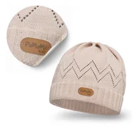 Czapki dla dzieci - Czapka Zimowa Dziecięce Uniwersalna dla Dziewczynki dla Chłopca Kremowa - miniaturka - grafika 1