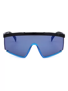 Okulary korekcyjne, oprawki, szkła - Levi´s Okulary przeciwsłoneczne unisex w kolorze czarno-niebieskim - grafika 1