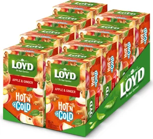 Loyd Hot’N Cold - Jabłko i Imbir - Zestaw 8 Sztuk - Ekspresowa Herbata Owocowa na Zimno i Ciepło, Cold Brew, Torebki Pakowane Pojedynczo - Herbata - miniaturka - grafika 1