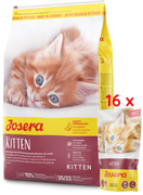 Sucha karma dla kotów - JOSERA Kitten 10kg + JOSERA Pate Kitten z olejem z łososia 16x85g - miniaturka - grafika 1