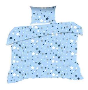 Pościel 100x135 gwiazdki niebieska Kids z poszewką 40x60 - Pościel dla dzieci - miniaturka - grafika 1