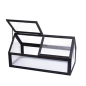 Szklarnie ogrodowe - Rama chłodnicza HWC-J45, łóżko do sadzenia w szklarni, drewno z certyfikatem MVG bezstopniowo regulowane 108x57x54cm ~ antracyt - miniaturka - grafika 1