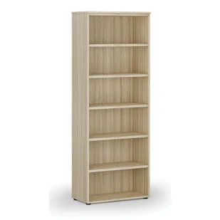 Regał biurowy PRIMO WOOD, 2128 x 800 x 420 mm, dąb naturalny - Regały biurowe - miniaturka - grafika 1