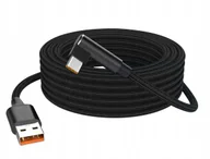 Kable USB - kabel kątowy 5m 90 stopni szybkie ładow. Usb A do C długi czarny 5 metrów - miniaturka - grafika 1