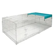 Klatki dla gryzoni - Kerbl Czworokątny kojec z ażurowym zadaszeniem, duży - Dł. x szer. wys.: 230 x 115 x 70 cm, z przykryciem - miniaturka - grafika 1