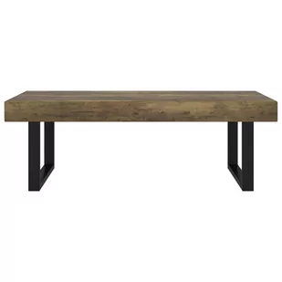 Lumarko Stolik kawowy, ciemnobrązowo-czarny, 120x60x40 cm, MDF i żelazo - Ławy i stoliki kawowe - miniaturka - grafika 4