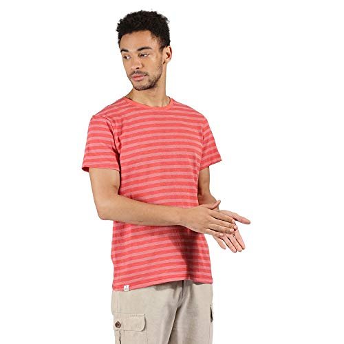 Regatta Męskie koszulki z krótkim rękawem Tariq' na co dzień bawełniane w paski/polo/kamizelki, przyprawy/biały, L