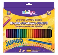 Przybory szkolne - Wpc Kredki ołówkowe Jumbo trójkątne Strigo 24 kolorów z temperówką - miniaturka - grafika 1