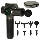 Masażery - Pistolet Do Masażu Masażer Pleców Stóp Ciała Gun Massage Led Zestaw 8W1 - miniaturka - grafika 1