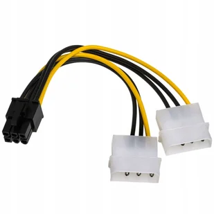 Molex Kabel zasilający Akyga AK-CA-13 ( 2X PCI-E 6-pin F-M PVC 0,15m czarno-żółty ) KABAKGZAW0006 [5273289] - Kable komputerowe i do monitorów - miniaturka - grafika 2