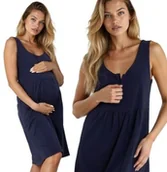 Piżamy ciążowe - Koszula Nocna Ciązowa Do Szpitala Karmienia Na Ramiączkach XXL - miniaturka - grafika 1