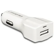 Ładowarki samochodowe - Qoltec Inteligentna ładowarka samochodowa | 12-24V | 12W | 5V | 2.4A | USB | BIAŁA (50129) - miniaturka - grafika 1