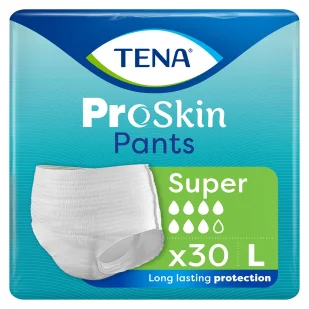 SCA HYGIENE PRODUCTS AB TENA Pants Super L majtki chłonne 30 sztuk + Gratis chusteczki oczyszczające 10 sztuk 9050240 - Pozostałe kosmetyki - miniaturka - grafika 4