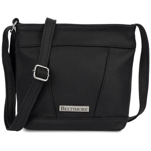 Torebka damska skórzana listonoszka mała premium czarna klasyczna Beltimore - Torebki damskie Torebka damska skórzana listonoszka mała premium czarna klasyczna Beltimore - Torebki damskie - miniaturka - grafika 1