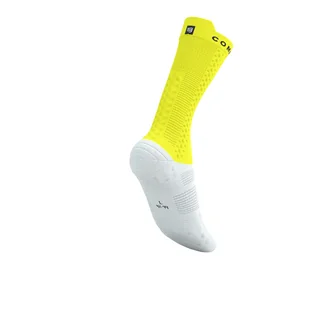 COMPRESSPORT Skarpetki rowerowe PRORACING SOCKS V4 BIKE white/safe yellow - Skarpetki kolarskie - miniaturka - grafika 5
