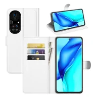 Etui i futerały do telefonów - Pokrowiec König Design kompatybilny z Huawei P50 Pro pokrowiec na telefon ze skóry syntetycznej - Etui na telefon biały - miniaturka - grafika 1