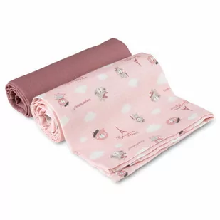 CANPOL 26/901 Pieluszki muślinowe 2 szt 70x70 cm Bonjour Paris pink - Pieluchy - miniaturka - grafika 1