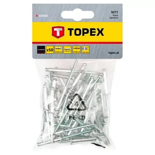 TOPEX Nity aluminiowe 4.8 x 18 mm, 50 szt. TOP-43E505 - Nitownice - miniaturka - grafika 1