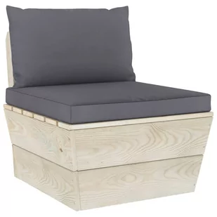 vidaXL VidaXL Ogrodowa sofa środkowa z palet poduszki impregnowany świerk 3063360 - Sofy ogrodowe - miniaturka - grafika 2