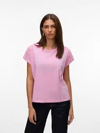Koszulki i topy damskie - Vero Moda Koszulka w kolorze jasnoróżowym - miniaturka - grafika 1