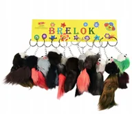 Breloki - BRELOK Z OGONEM MYSZKA PUCHATA FUTRZANA ZAWIESZKA DO KLUCZY ZESTAW 12SZT - miniaturka - grafika 1