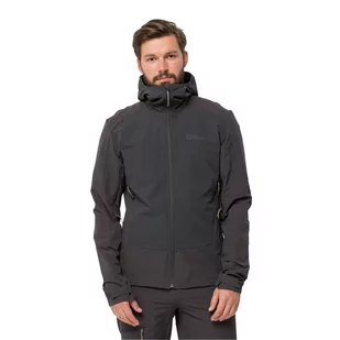 Męska kurtka softshellowa Jack Wolfskin KAMMWEG JKT M phantom - S - Kurtki męskie - miniaturka - grafika 1