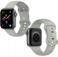 Akcesoria do smartwatchy - Pasek Bizon Strap Watch Silicone do Apple Watch 38/40/41 mm, jasnoszary - miniaturka - grafika 1