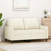 Sofy i kanapy - Sofa 2-osobowa, kremowy, 120 cm, tapicerowana aksamitem - miniaturka - grafika 1