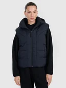 Kurtki damskie - 4F Bezrękawnik puchowy z wypełnieniem syntetycznym damski - czarne L - miniaturka - grafika 1