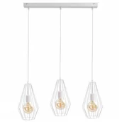 Lampy sufitowe - KET Loftowa LAMPA wisząca metalowa OPRAWA industrialny ZWIS druciaki białe KET441 - miniaturka - grafika 1