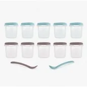 Akcesoria do karmienia - Miniland-Terra Pojemniki na żywność hermetycznie zamykane z łyżeczkami Terra 10 x 200 ml - miniaturka - grafika 1