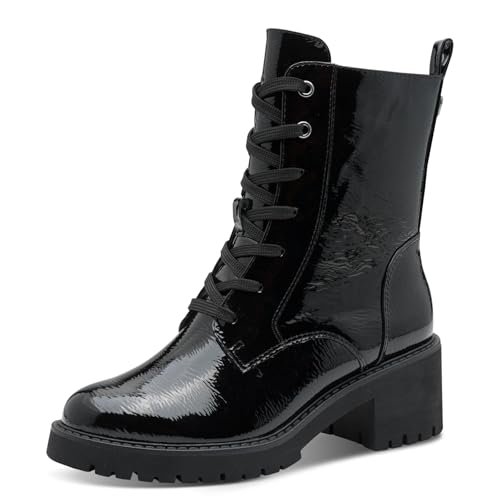 Marco Tozzi Damskie 2-26237-45 modne kozaki, czarne patent, 40 EU, ^, 40 EU