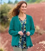 Swetry damskie - Klasyczny kardigan w kształcie litery V Kobieta Atlas For Men - Kolor : Niebieski - Rozmiar : 36/38 - miniaturka - grafika 1