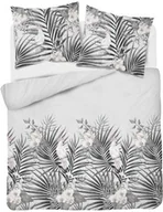 Pościel - Detexpol Pościel satynowa 160x200 szara liście 4401 B Home Satin 122 - miniaturka - grafika 1