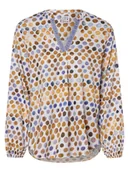 Bluzki damskie - Emily van den Bergh - Bluzka damska, biały|wielokolorowy|brązowy|złoty - miniaturka - grafika 1