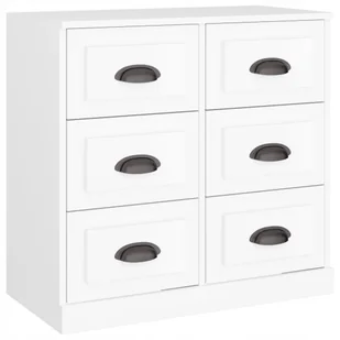 Szafka, biała, 70x35,5x67,5 cm, materiał drewnopochodny - Szafki do salonu - miniaturka - grafika 1